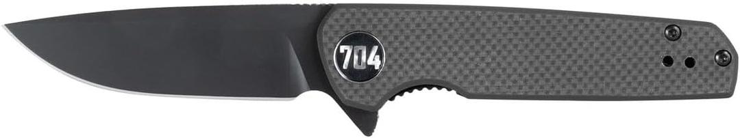 704 Gear Blitz EDC Folding Pocket Knife | Compact 2.98" Blade, D2 Steel, G10 Handle, Reversible Pocket Clip | Black