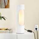 LEDIARY Kosher Lamp for Shabbos, White Table Lamps and Nightlight for Living Room BedroomT10 Bulb Included (4W Eqv 40W, 400LM, 3000K)