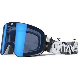 Havoc Racing Magnetic Frameless Goggles - For Motocross, Dirt Biking, Snowboarding, ATV, & UTV - UV Blocking Anti-Fog Goggles (Arctic Camo)