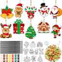 30 Set Christmas Craft Kit Suncatchers Kit Christmas Tree Santa Gingerbread DIY Suncatchers Craft Kit Make Your Own Suncatcher Paint Sun Catcher Ornaments for Xmas Art Craft Painting Activity