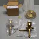 Yollzey Battery Operated Wall Sconces Set of 2, Cordless Dimmable LED Wall Lights with Rechargeable 5800mAh 15 Colors Bulb and Remote, Gold Wall Lamp for Porch Bedroom Living Room Fireplace