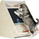 Dog Nail Scratch Board with Treat: Wooden Dog Nail File Board with Replaceable Sandpaper, Quiet Dog Nail Trimmer Alternative for Stress-Free Nail Care