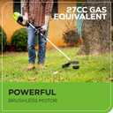 Greenworks 80V 16" Brushless Cordless String Trimmer with 2.0Ah Battery & Rapid Charger .080" Dual Line, Variable Speed, Lightweight Design, 16" Brushless - Gen 1