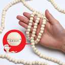 WILLBOND 3 Pieces 29.5 Feet Christmas Wooden Bead Garland Vintage Christmas Tree Bead Garland Round Wreath for Holiday Decorations(Beige)