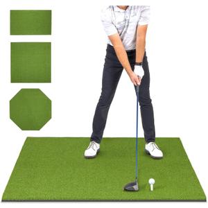 GoSports Elite Golf Hitting Mat for Indoor and Outdoor Practice - Withstands About 150,000 Shots - Heavy-Duty Turf Driving Range Mats Works with Golf Simulators - Includes 3 tees - Choose Your Size