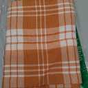 VOGOL Buffalo Check Jacquard Kitchen Valances, Classical Gingham Pattern Privacy Valance for Living Room, Wrinkle Free Curtain Panels for Bedroom, 52 x 12 Inches (Orange)