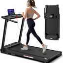 AoraPulse Portable Foldable Treadmills for Home, Small Folding Treadmill for Home Office with 300 LBS Capacity, Walking Running Exercise Electric Compact Treadmill with LED Display (Black)