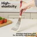3 x Silicone Fish Spatula Flexible Curved Edge Slotted Turner for Non-Stick Cookware Egg Pancake Flipper with Heat Resistant Nylon Handle (12.5", Cherry Red-12.5")