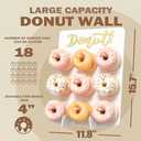 Wooden Donut Wall Display Stand - 9 Doughnut Holder Board for Grow Up Party, Birthday, Wedding, Baby Shower Decorations (White) (11.8x15.7 inch)