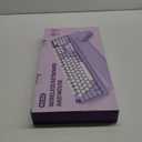 Wireless Keyboard and Mouse Combo, Cute Round Keycaps, Full-Size Retro Typewriter Keyboard with Detachable Wrist Rest, 2.4GHz Cordless Connection for Mac/Windows/PC/Laptop (Purple-Colorful)