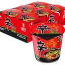Nongshim Shin Ramyun Cup of Noodles, Spicy Signature Korean Instant Ramyun, Rich Beef Flavored Broth, Quick and Easy, Microwaveable Cup, 2.64 oz (Pack of 6), BBD 06/25/2026