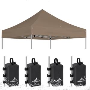 Mrsenloi 10x10 Replacement Canopy Top with 4 Pack Water Weight Bags Included for Pop Up Tent, Waterproof Instant Canopy Top Cover Only