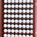 DisplayGifts 80 Golf Ball Display Case Cabinet Wall Rack Holder Solid Wood Frame with 98% UV Protection Lockable Acrylic Door, Wall Mounted or Stand Great Golfer's Gift