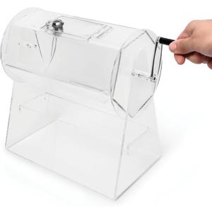 Upper Midland Products Acrylic Raffle Drum with Handle - Holds up to 2,500 Tickets - Ticket Spinner with 2 Keys, Raffle Box with Sliding Door Upper Midland Products Acrylic Raffle Drum with Handle - Holds up to 2,500 Tickets - Ticket Spinner with 2 Keys, Raffle Box with Sliding Door