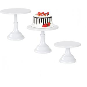 3pcs Metal Cake Stand Set 8''10''12'' Dessert Table Display Perfect for Baby Shower Wedding Birthday (white)