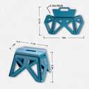 9.2" Blue Collapsible Step Stool - Non-Slip, Hold Up to 300 lbs, Portable Plastic Footstool with Handle | Easy Fold/Open Design for Kitchen, Bathroom, Camping & Home Use