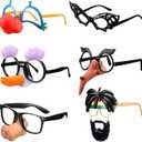 Sumind 6 Pairs Funny Glasses for Adults Disguise Sunglasses Novelty Glasses for Photo Booth Props Costume Party Favors