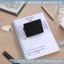 10 Hole Punch Binding Machine for Planner, Metal Binder Machine Kit with 10Pcs Plastic Comb Binding Spines & 30Pcs Loose Leaf Binder Rings, Binder Hole Puncher for A4, A5 and B5 Paper