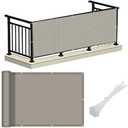 LOVE STORY Balcony Privacy Screen, 3'x10' Deck Shield Screen Fence Cover,UV Protection and Weather-Resistant, 3 FT Height for Deck, Patio, Backyard, Outdoor Pool, Porch, Railing, Beige-Grey