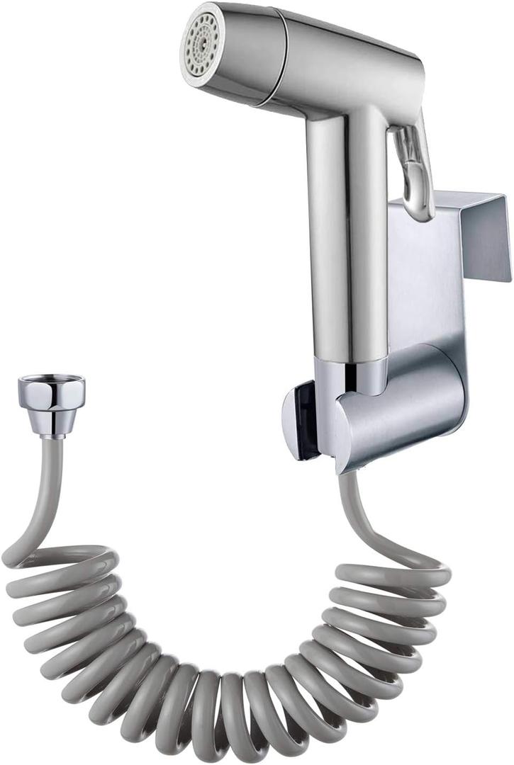 Handheld Bidet Sprayer Toilet Bathroom with Spring Hose Wall Bracket Set, Closes tool, Squatting Pan, Water Flower, Floor Cleaning Cloth Diaper for Bathroom Hygiene