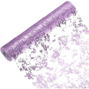 uxcell Purple Table Runner Roll 11.4" x 45 Feet Sequin Foil Metallic Mesh Table Runner Decor Table Decorations for Wedding, Birthday Party, Christmas, New Year