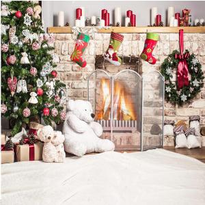 10x10ft Christmas Backdrop Christmas Fireplace Backdrops Xmas Theme Backdrop New Year Decoration Background Family Party Baby Shower Decoration Background