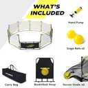3-in-1 Portable Gaga Ball Pit with Hoop & Goals, 10ft Outdoor Game for Camp, School & Family Fun(10FT-Yellow&Black), 10 Feet Diameter