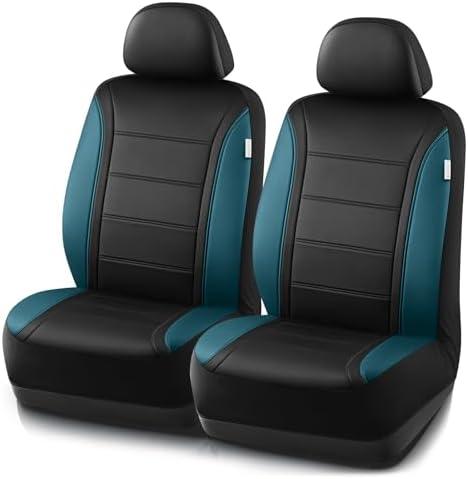 Road Comforts Leather Seat Covers, Breathable Car Seat Covers Front Seat for Men,Airbag Compatible, Automotive Seat Covers Set Universal Fit Most Cars,Vans,Truck,SUV,Blue Front
