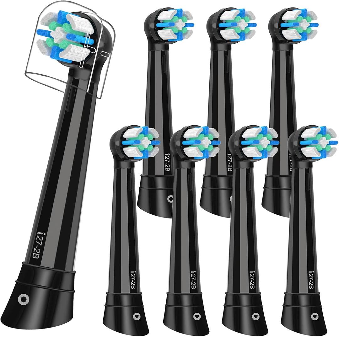 Replacement Heads Compatible with Oral B iO 3 4 5 6 7 8 9 10 Series Electric Toothbrush,8pack,Black