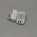 UK Adapters for Travel 2 Pack, TESSAN Type G US to UK Plug Adapter with 4 Outlets 3 USB Charger(1 USB C Port), Power Adaptor for USA to Ireland Scotland Dubai Hong Kong England British Kenya London