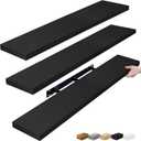 Sorbus Floating Shelves for Wall - 48 Inch Long Bathroom Shelves, Wall Decor for Bedroom, Kitchen, Living Room & Book Storage - Mounted Floating Shelf with Invisible Brackets (Black, 3 Pack)