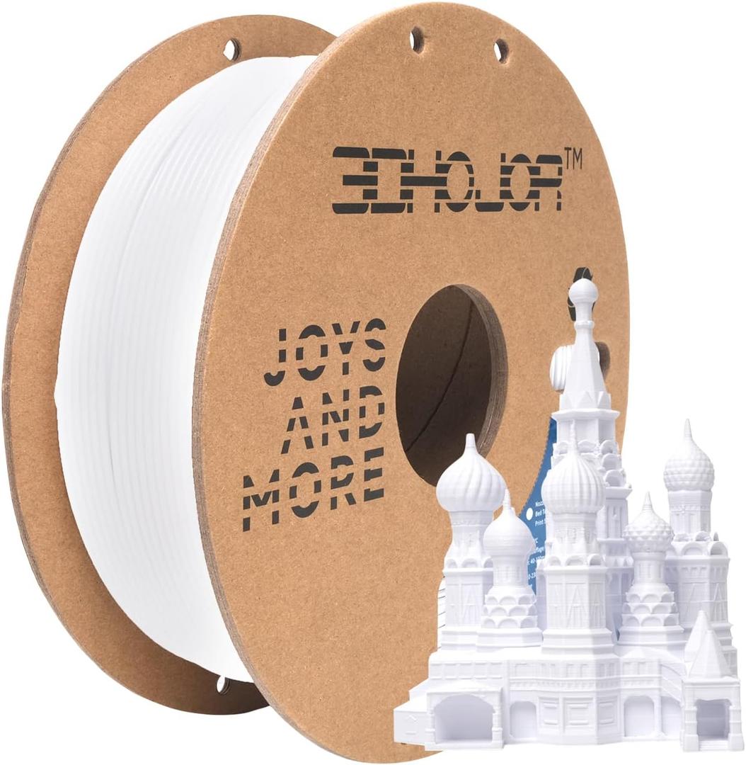 PLA Pro Filament 1.75mm White,PLA Plus Filament, Odor Free, Clog Free 3D Printer Filament,1kg Cardboard Spool (2.2lbs), Dimensional Accuracy +/- 0.03 mm, Fit Most FDM 3D Printer