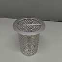 Commercial Floor Drain Strainer, 4.7" Lip Diameter, 3.5" Strainer Diameter, 5.9" Height, Perforated Cylindrical Mesh, Stainless Steel Drain Basket with Carry Handle, Fit 3.94"/ 4.33" Pipes