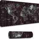 Expanded Large Mouse Pad, and Computer Gaming Mouse Pad 35.4x15.7x0.12 Suitable for Gamers Home Office Office Learning World Maps Designed with Stitched Edges Anti Slip Base and Waterproof Pad