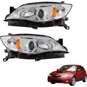 1 Pair Headlight Assembly Left and Right Side Replacement for 2008-2011 Impreza Bulkless Headlamp 84001FG070 84001FG060