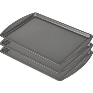 GoodCook Everyday Nonstick Carbon Steel 13” x 9” Baking Sheet Set, 3 Pack – Standard-Sized Carbon Steel Cooking Pans, Bakeware Set, Cookie Sheets for Baking, Oven Pan Set