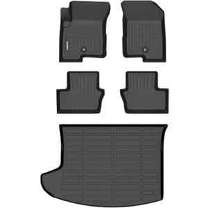 GINOWY- Floor Mats & Cargo Liner for 2007-2016 Jeep Compass/Patriot, 2007-2012 Dodge Caliber, 1st+2nd Row+Cargo mat, TPE All Weather Car Floor Mats Custom Fit Floor Liners for Compass Accessories Mat