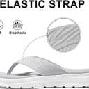 KIDMI Women's Arch Support Flip Flops with Soft Cushion Comfortable Summer Beach Slip On Walking Thong Sandals, 6.5-7