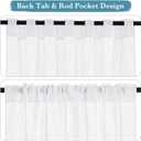 RYB HOME White Sheer Curtains Linen Texture Window Panels, Semi Sheer Light Filetring Rod Pocket & Back Tab Drapes for Bedroom, 52 x 84 inches, Pack of 2