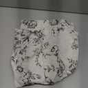 jinchan Linen Pleated Valance Farmhouse Floral Printed Valance for Windows 20 Inch Rustic Scallop Look Decorative Window Topper for Kitchen Living Room Bathroom Light Filtering 1 Panel Black on Beige