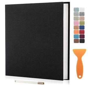Large Photo Album Self Adhesive Scrapbook Album for 46 57 810 Pictures DIY Magnetic Linen Cover Album 40 Pages for Family Wedding Gifts with Metal Pen and Plastic (Black) Large Photo Album Self Adhesive Scrapbook Album for 46 57 810 Pictures DIY Magnetic Linen Cover Album 40 Pages for Family Wedding Gifts with Metal Pen and Plastic (Black)