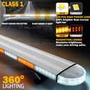 ASPL 49 inch Low Profile Rooftop Emergency Strobe Lights Bar Flashing Warning Security Traffic Advisor Hazard/Full Aluminum/Take Down & Alley Light for Trucks Tow Construction Vehicles (Amber/White)