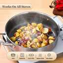 Inqibee 7 QT Hybrid Nonstick Saute Pan with Lid, Tri-Ply Stainless Steel 12 Inch Deep Frying Pan Cookware, Induction Compatible, All Cooktops, Oven & Dishwasher Safe