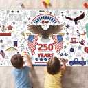 5 x OHOME 4th of July Giant Coloring Poster/Tablecloth - 250th Anniversary Decorations | Kids Gifts Crafts Games Toys Activities Party Decor for Classroom School | 250th Anniversary Merchandise