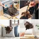 Small Feather Duster, Ostrich Feather Duster 14 Inch, Fluffy, Reusable, Eco-Friendly Natural Ostrich Feathers with Wooden Handle for Home, Car, and Office Cleaning 10 Pack