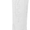 ISNOM Women's Cowgirl Boots Pull On Knee High Boots, Cowboy Western Embroidered Chunky Block Heel Pointed Toes Boots Size 6