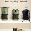 ECOHUB Waterproof Backpack for Women Men, 30L Roll-Top Closure Heavy Duty Dry Bag for Travel with IPX8 Waterproof Phone Case (Green)