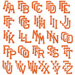 PATIKIL Iron on Letter Patches, 78Pcs Embroidered Letters A-Z Sew on Iron on Patches for Clothes Backpacks Hats DIY Accessories, Orange 2inch Height