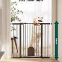 Babelio 36" Tall Auto Close Baby Gate with Small Cat Door, 29-43" Metal Cat Gate for Doorway, Stairs, House. Easy Walk Thru Dog Gate with pet Door, Includes 4 Wall Cups and 3 Extension Pieces, Black