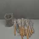 E-far Kitchen Utensils Set of 12, Silicone Cooking Utensils with Holder, Non-stick Cookware Friendly & Heat Resistant, Includes Spatula Tong Whisk Ladle Brush Slotted Turner Spoon(Khaki)